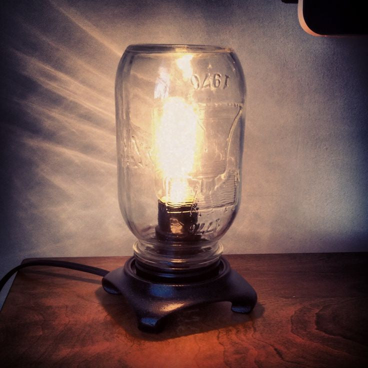 Mason jar table shop lamp